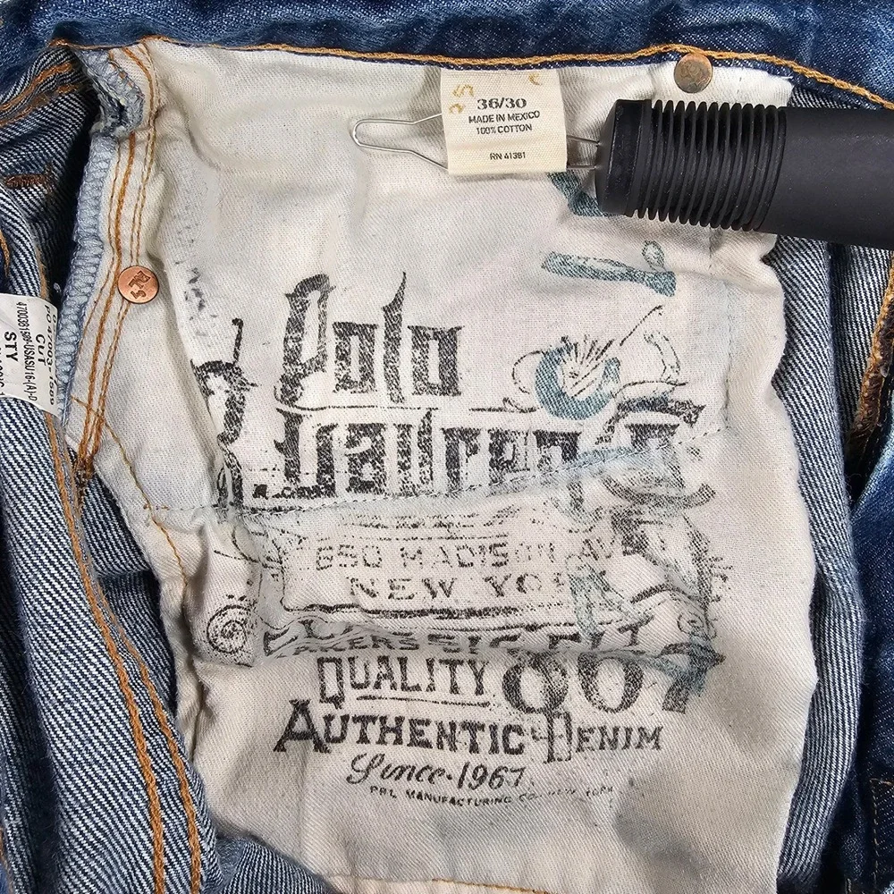 Polo Ralph Lauren Classic 867 Stratford Jeans Men 36x30 Straight Blue RL Logo
